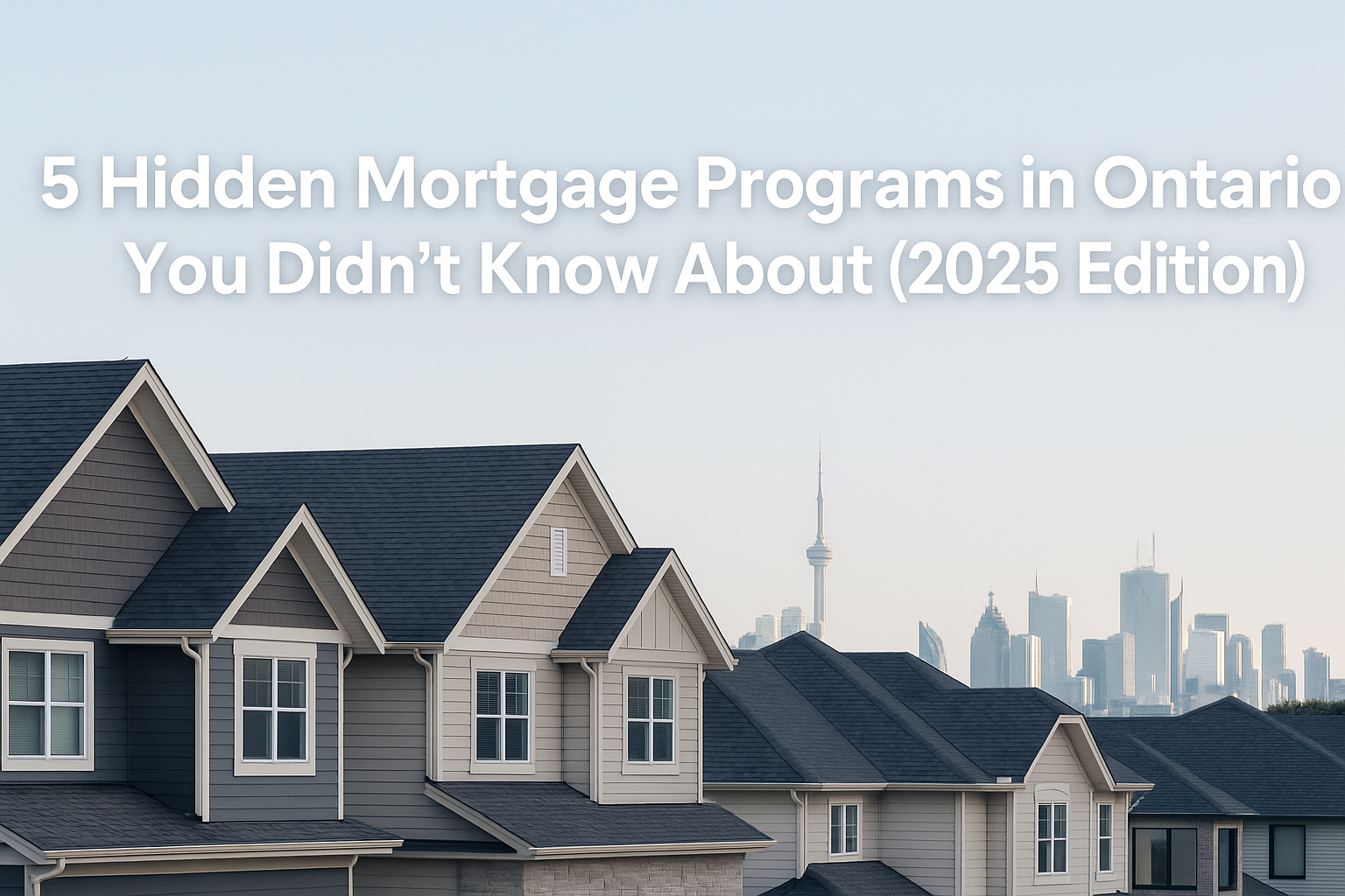 5 Hidden Mortgage Programs in Ontario You Didn’t Know About (2025 Edition)