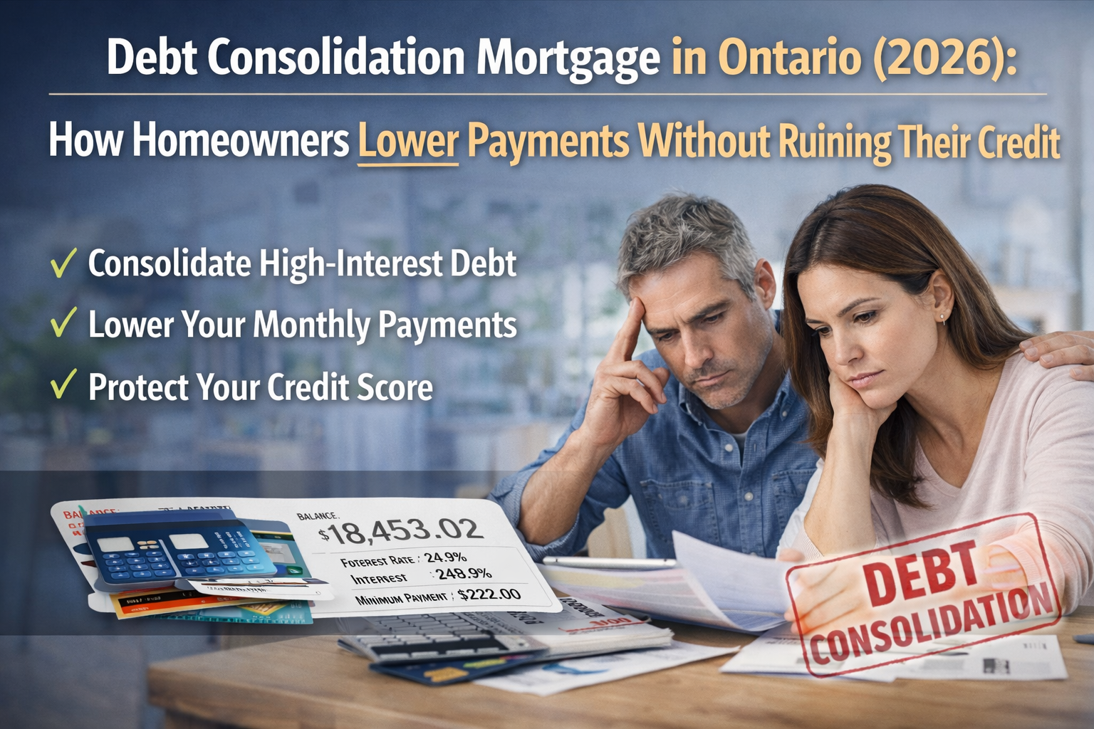 Debt Consolidation Mortgage in Ontario (2026): How Homeowners Lower Payments Without Ruining Their Credit