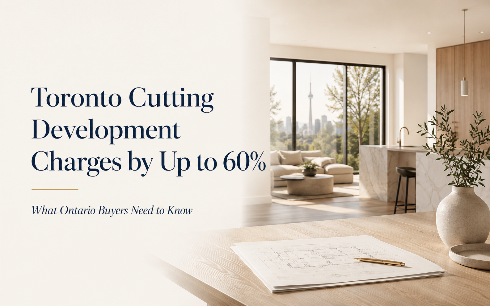 Toronto Cutting Development Charges by Up to 60%: What Ontario Buyers Need to Know It is clear, current, search-friendly, and connects the policy directly to buyer intent.